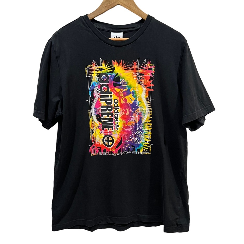 Adidas Originals Graphic Tee Black Streetwear Y2K Skate Art Tee